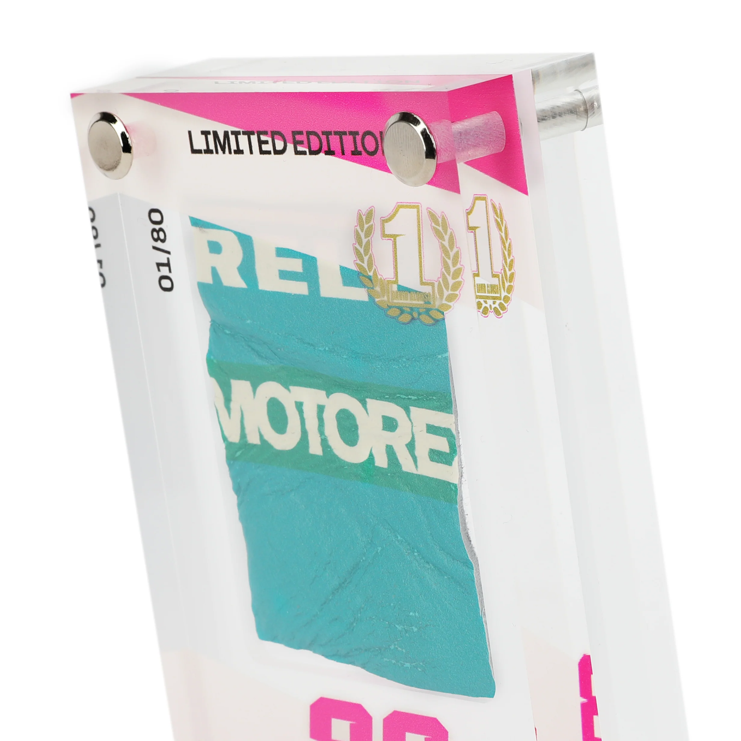 David Alonso Moto3™ Used Leathers in Acrylic - Japanese GP 2024 - Image 3