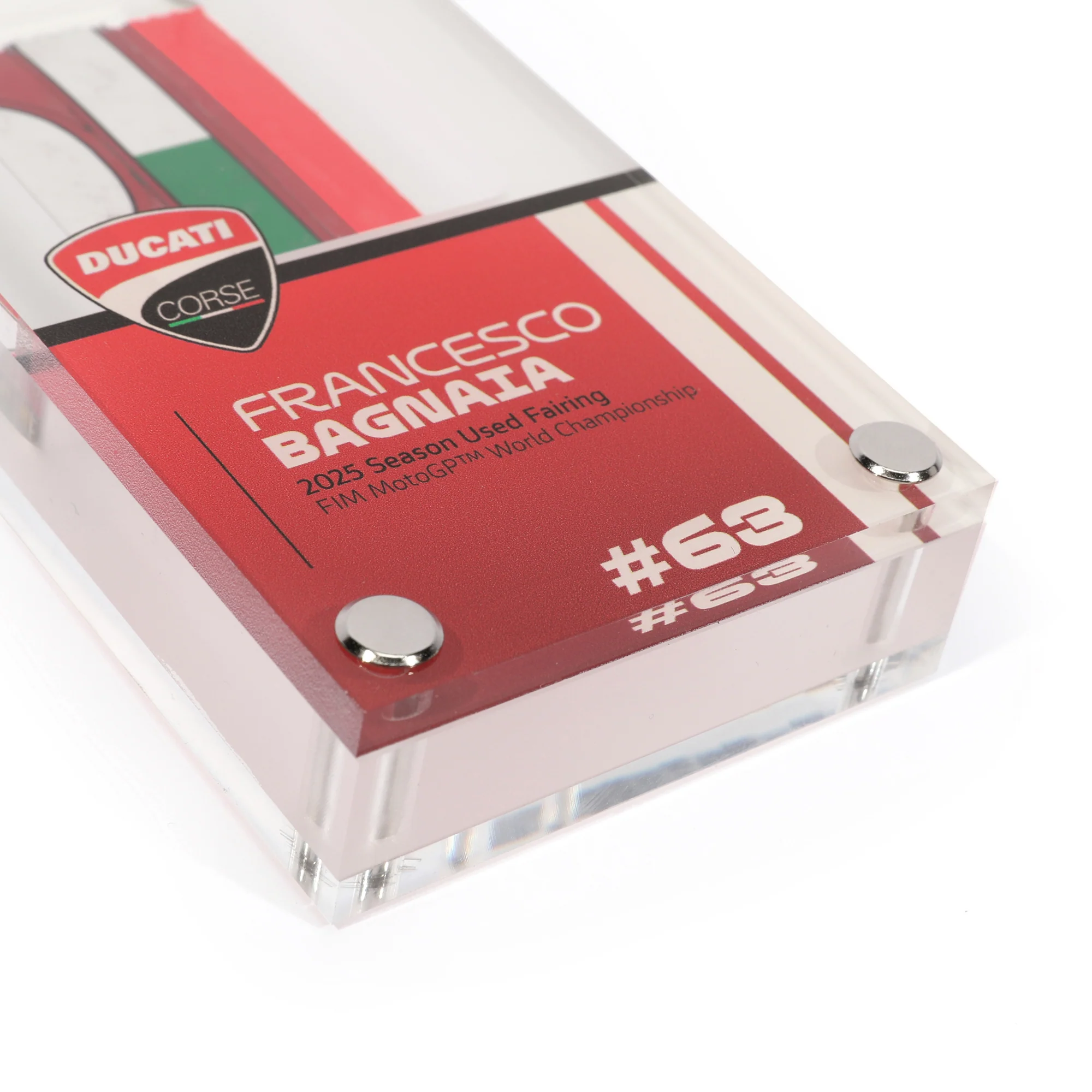 Limited Edition Francesco Bagnaia 2025 Ducati Vertical Acrylic Fairing Display - Image 4